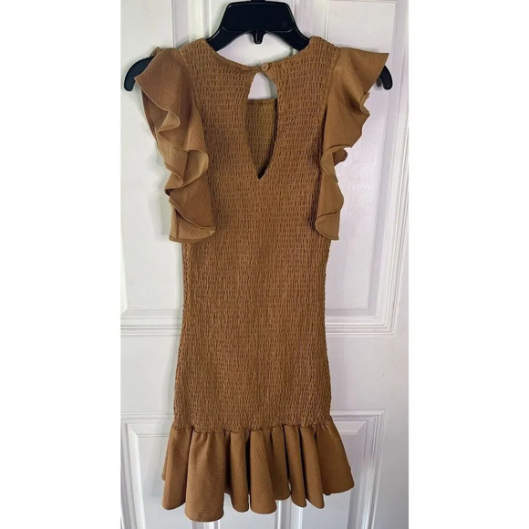 C/Meo Collective Expired Sleeveless Smocked Stretch Ruffle Mini Dress Small - Picture 6 of 10